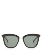 Matchesfashion.com Le Specs - Caliente Oversized Cat Eye Sunglasses - Womens - Black