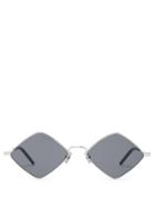 Matchesfashion.com Saint Laurent - Diamond Metal Sunglasses - Mens - Silver