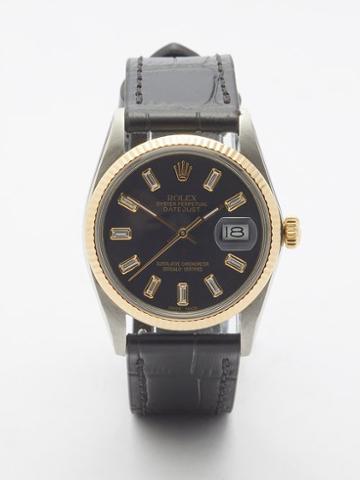 Lizzie Mandler - Vintage Rolex Datejust 33mm Diamond & Gold Watch - Womens - 01bk