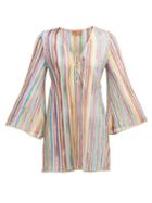 Matchesfashion.com Missoni Mare - Striped Lace Up Knitted Mesh Dress - Womens - Multi