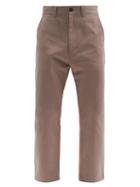 Matchesfashion.com Studio Nicholson - High-rise Cropped Cotton-twill Trousers - Mens - Beige