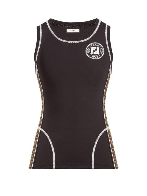 Matchesfashion.com Fendi - Ff Logo Stretch Jersey Tank Top - Womens - Black Multi