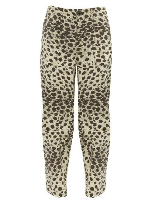 Matchesfashion.com Sea - Low Rise Leopard Print Cotton Trousers - Womens - Leopard