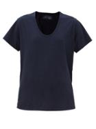 Les Tien - Scoop-neck Cotton-jersey T-shirt - Womens - Navy