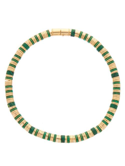 Matchesfashion.com Bottega Veneta - Malachite And Gold-plated Necklace - Womens - Green