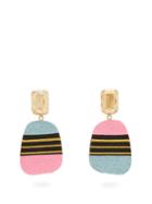 Matchesfashion.com Maryjane Claverol - Carmela Stripe Clip Earrings - Womens - Multi