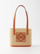 Loewe Paula's Ibiza - Anagram-logo Mini Raffia Basket Bag - Womens - Orange Multi