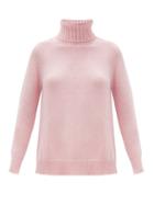 Matchesfashion.com Allude - Roll-neck Wool-blend Sweater - Womens - Pink