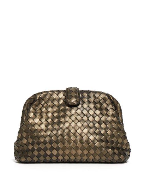 Matchesfashion.com Bottega Veneta - The Lauren 1980 Leather Clutch - Womens - Gold Multi