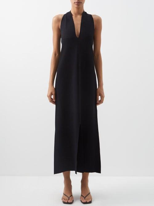 The Row - Ingmar Twisted Racer-back Crepe Dress - Womens - Black