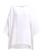 Matchesfashion.com Eskandar - Bateau Neck Silk Crepe De Chine Tunic Top - Womens - White