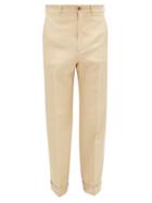 Matchesfashion.com Gucci - Turn-up Cuff Wool-herringbone Trousers - Mens - Cream