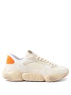 Valentino Garavani - Bubbleback Leather And Mesh Trainers - Mens - Cream