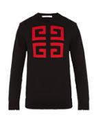 Matchesfashion.com Givenchy - Logo Patterned Cotton Sweater - Mens - Black Red