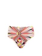 Matchesfashion.com Emilio Pucci - Bes-print High-rise Bikini Briefs - Womens - Pink Print