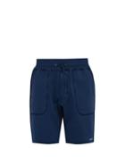 Matchesfashion.com Saturdays Nyc - Austin Logo Print Fleeceback Cotton Shorts - Mens - Blue