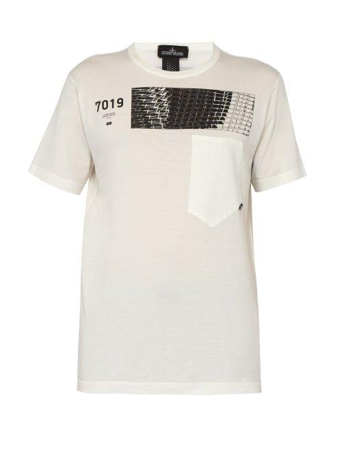 Matchesfashion.com Stone Island Shadow Project - Geometric Print Cotton T Shirt - Mens - White
