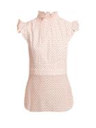 Matchesfashion.com Teija - Dot Flocked Cotton Top - Womens - Orange White