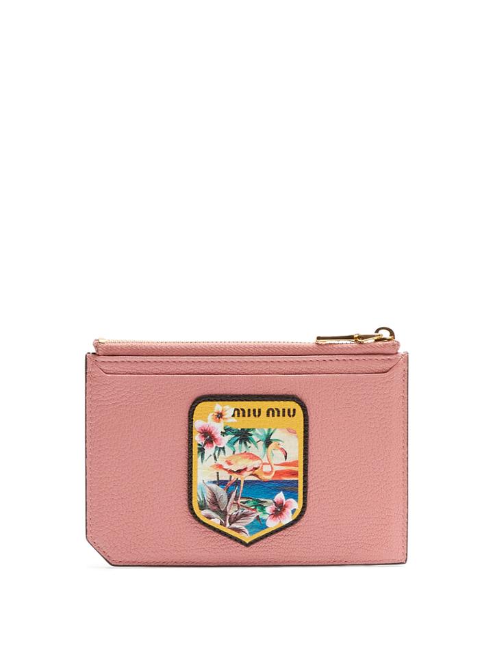 Miu Miu Badge-appliqu Leather Cardholder