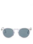 Mens Eyewear Oliver Peoples - Gregory Peck Round Acetate Sunglasses - Mens - Crystal