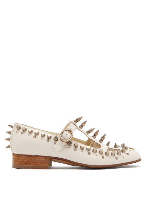 Matchesfashion.com Gucci - Marcel Studded Leather Loafers - Womens - White