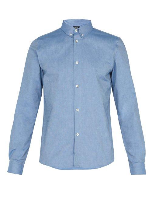 Matchesfashion.com A.p.c. - Button Down Collar Oxford Shirt - Mens - Blue
