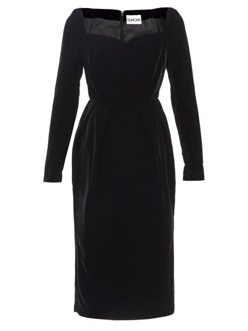 Duncan - Byworth Sweetheart-neck Velvet Dress - Womens - Black