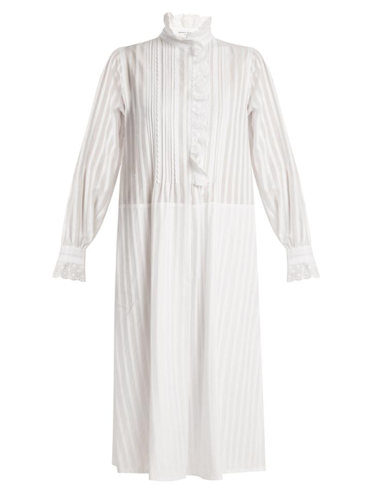 Sonia Rykiel Striped Cotton-voile High-neck Dress
