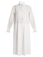 Sonia Rykiel Striped Cotton-voile High-neck Dress