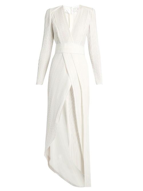 Galvan V-neck Pleated Gown