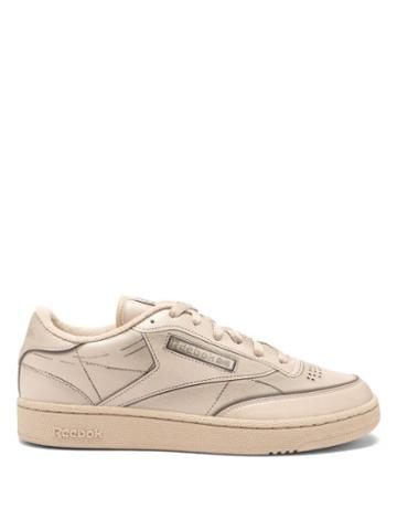 Mens Shoes Reebok X Margiela - Club C Trompe L'oeil Leather Trainers - Mens - Beige
