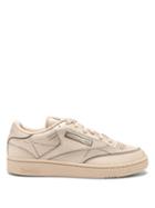 Mens Shoes Reebok X Margiela - Club C Trompe L'oeil Leather Trainers - Mens - Beige