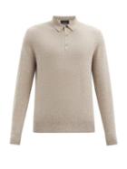 Matchesfashion.com Allude - Long-sleeve Cashmere Polo Shirt - Mens - Beige