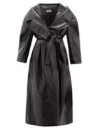 Matchesfashion.com Preen By Thornton Bregazzi - Ensley Oversized Pvc Trench Coat - Womens - Black