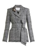 Erdem Jacey Crystal-embellished Checked Jacket