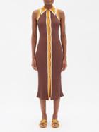 Dodo Bar Or - Rona Knitted Shirt Dress - Womens - Brown Multi