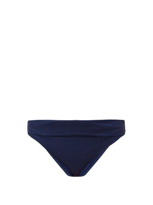 Matchesfashion.com Heidi Klein - High Rise Fold Over Bikini Briefs - Womens - Navy