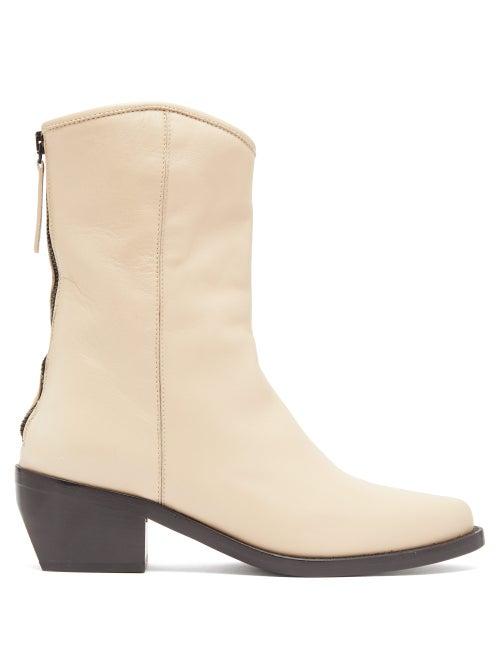 Matchesfashion.com Legres - Leather Western Boots - Womens - Nude
