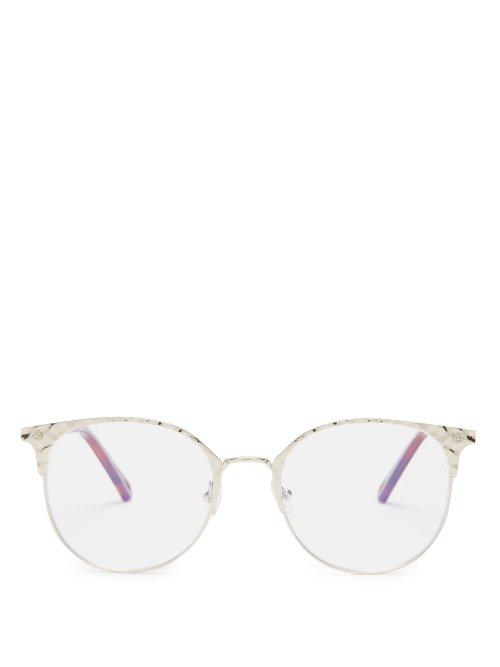 Matchesfashion.com Chlo - Round Hammered Metal Glasses - Womens - Light Gold