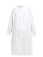 Matchesfashion.com Queene And Belle - Iona Pintucked Cotton Shirtdress - Womens - White