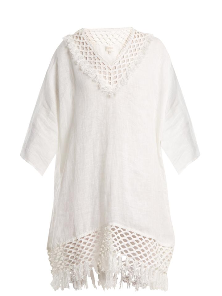 Biondi V-neck Dolman-sleeve Linen Kaftan