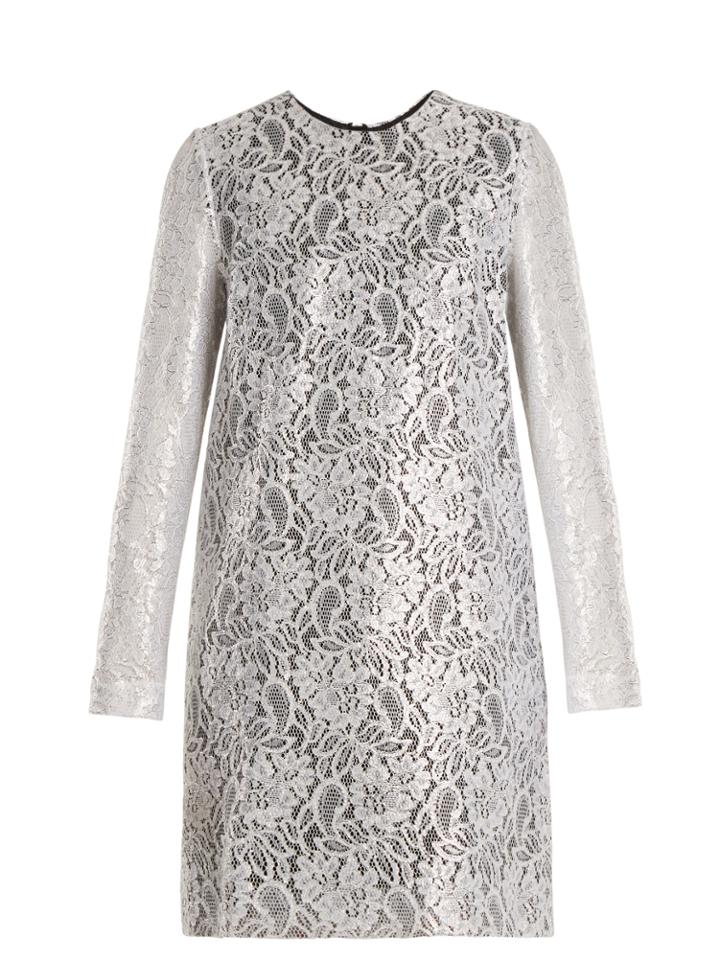 Msgm Coated-lace Mini Dress