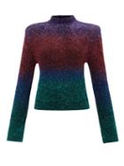 The Attico - Padded-shoulder Lam Sweater - Womens - Multi