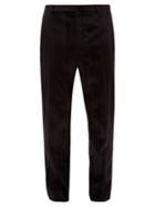 Matchesfashion.com Saint Laurent - Pleated Silk-blend Charmeuse Trousers - Mens - Black