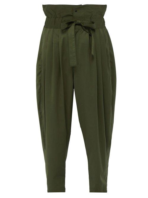 Matchesfashion.com Sasquatchfabrix - Nanpou Paperbag Waist Trousers - Mens - Light Green