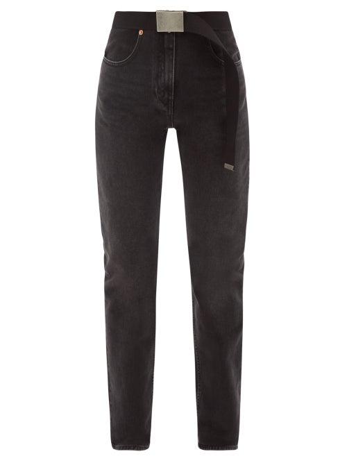 Mm6 Maison Margiela - Belted Straight-leg Jeans - Womens - Black