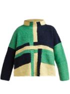 Matchesfashion.com Eckhaus Latta - Uni Weave Panelled Wool Blend Sweater - Womens - Green Multi