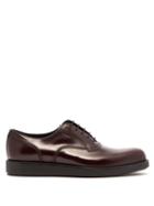 Matchesfashion.com Prada - Raised Sole Leather Oxford Shoes - Mens - Burgundy