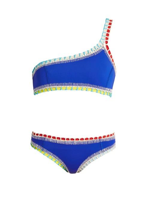 Kiini Tuesday Crochet-trim One-shoulder Bikini