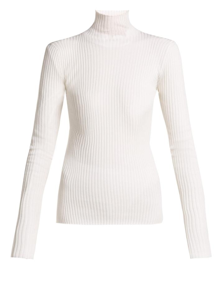Jil Sander Ribbed Wool And Silk-blend Sweater